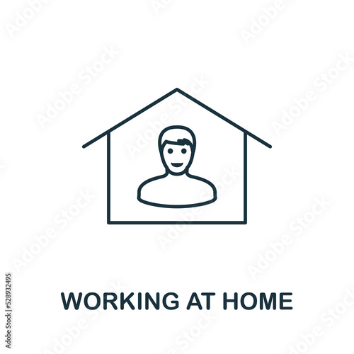 Working At Home icon. Simple element from new normality collection. Filled monochrome Working At Home icon for templates, infographics and banners