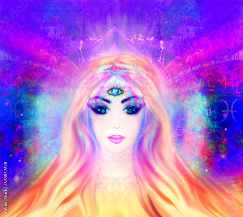 Woman with third eye, psychic supernatural senses © diavolessa