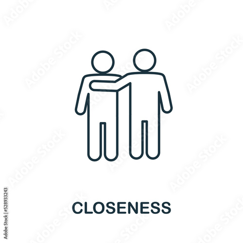 Closeness icon. Simple element from new normality collection. Filled monochrome Closeness icon for templates, infographics and banners photo