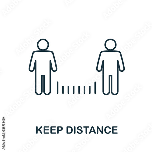Keep Distance icon. Simple element from new normality collection. Filled monochrome Keep Distance icon for templates, infographics and banners