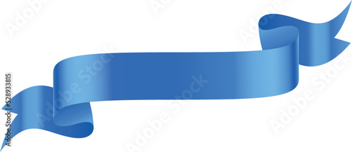 Blue banner scroll mockup. Realistic silk flag