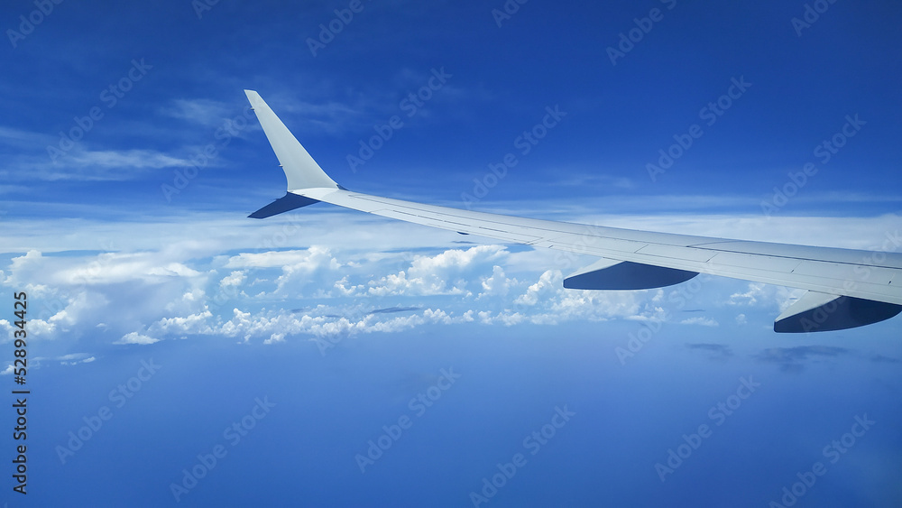 Obraz premium View from an Airplane during flight with clouds