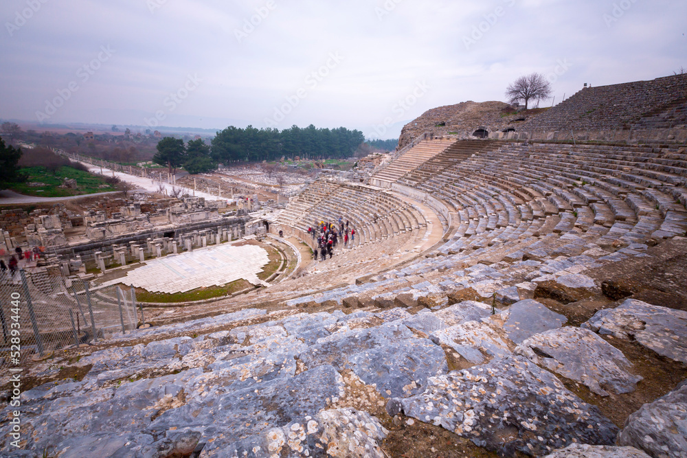 The Theatre of Ephesus (Efes) at Selcuk in Izmir Province, Turkey. The ...