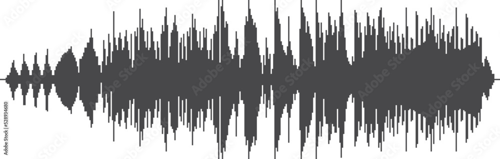 Voice record black silhouette. Audio signal record