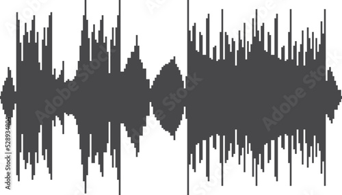 Voice record. Black sound shape. Audio signal
