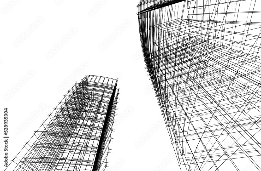 Modern architecture 3d illustration Modern architecture 3d illustration