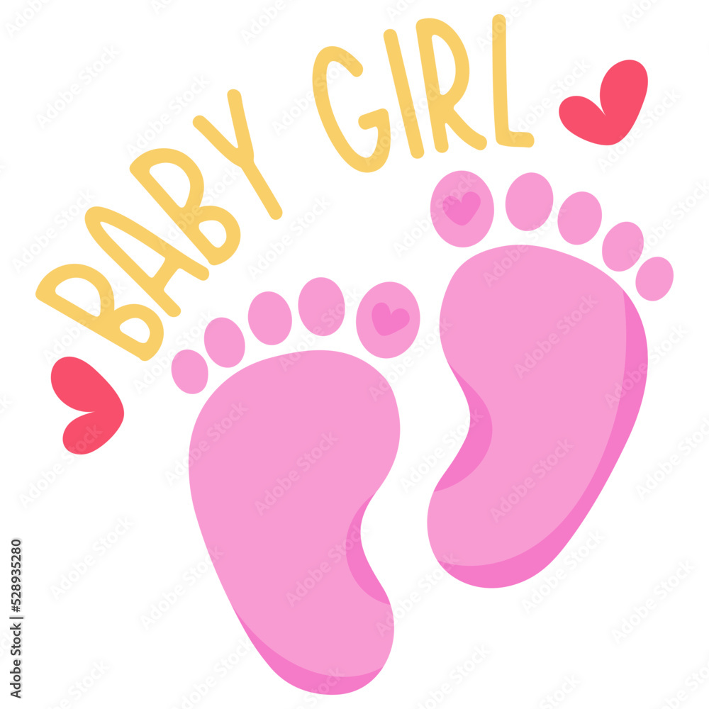 Ready to use flat sticker of baby footprints Ready to use flat sticker of baby footprints