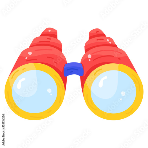 A customizable flat sticker of binoculars