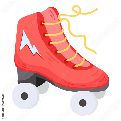 A handy flat sticker of skating shoe 