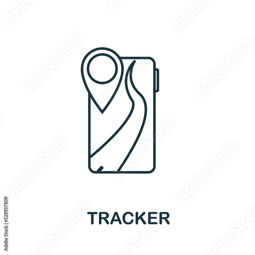 Tracker icon. Simple element from technology collection. Line Tracker icon for templates, infographics and banners