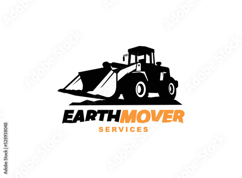 Loader logo vector for construction company. Heavy equipment template vector illustration for your brand.
