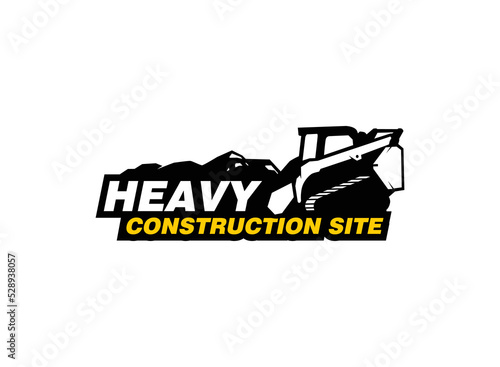Skid steer logo vector for construction company. Heavy equipment template vector illustration for your brand.