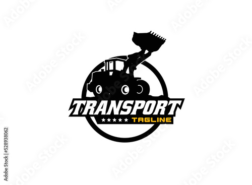 Loader logo vector for construction company. Heavy equipment template vector illustration for your brand.