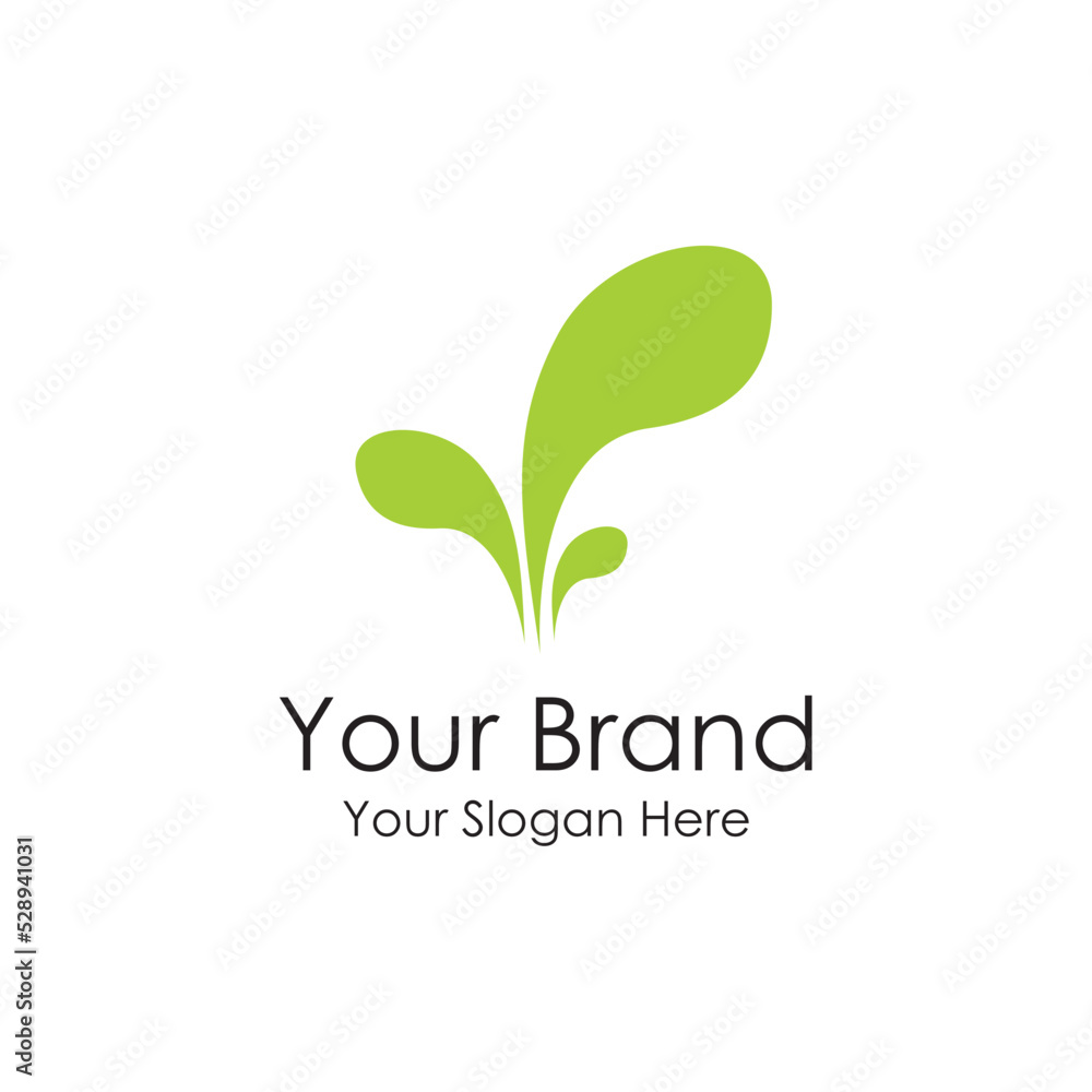 simple growing  baby plant iconic premium logo