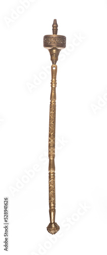 golden magic wand isolated on white background