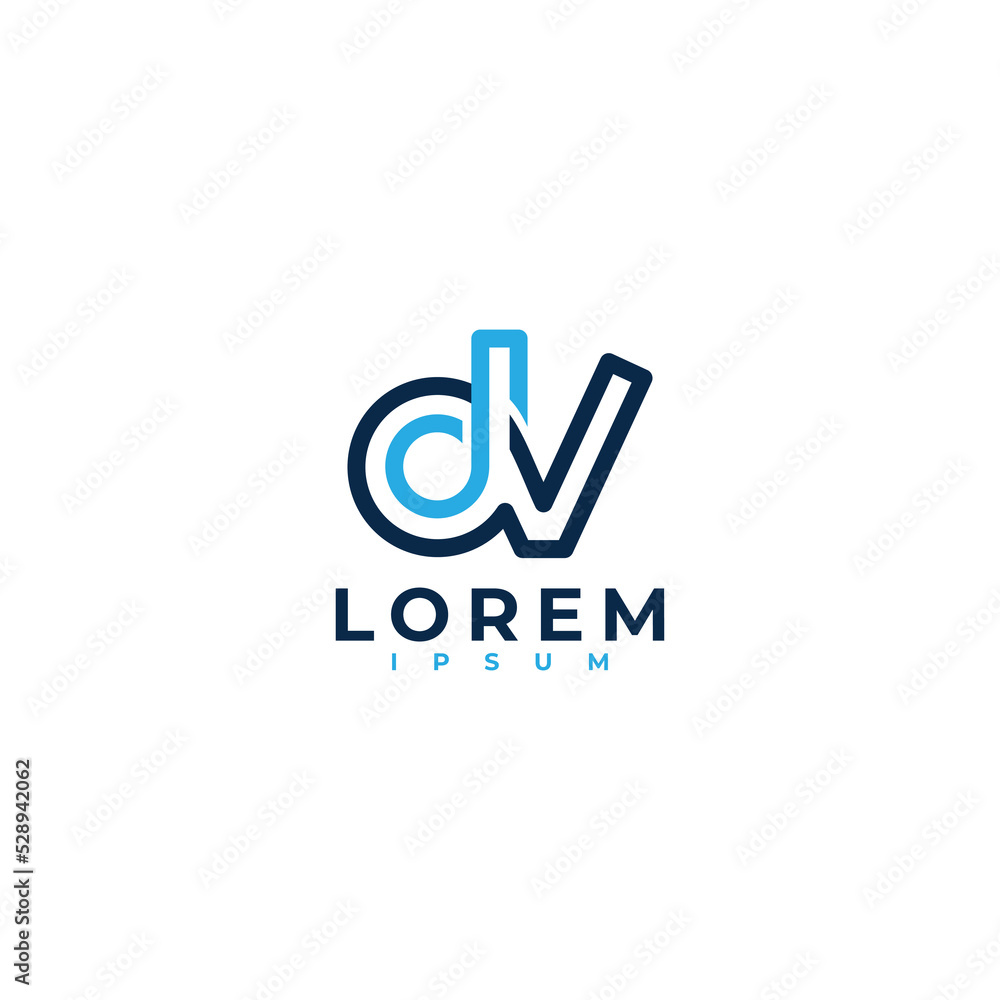 Letter D V logo icon design template elements Letter D V logo icon design template elements