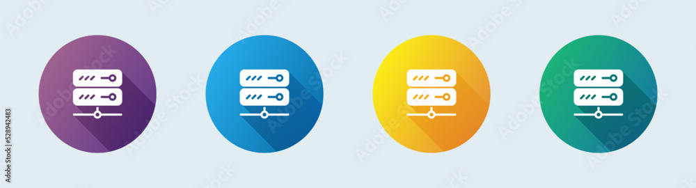 Server solid icon in flat design style. Database signs vector illustration. Server solid icon in flat design style. Database signs vector illustration.