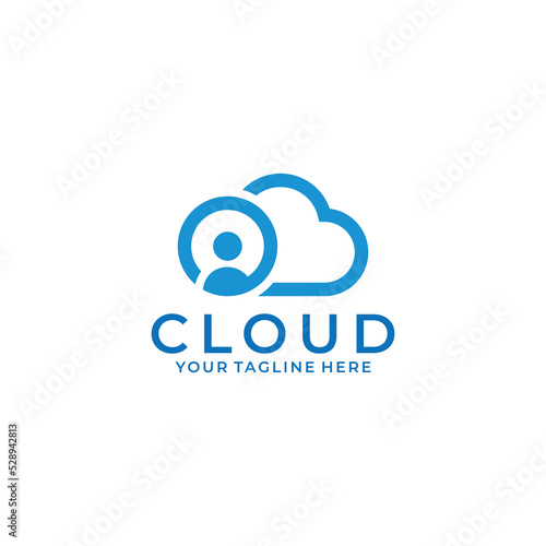 cloud people logo vector illustration