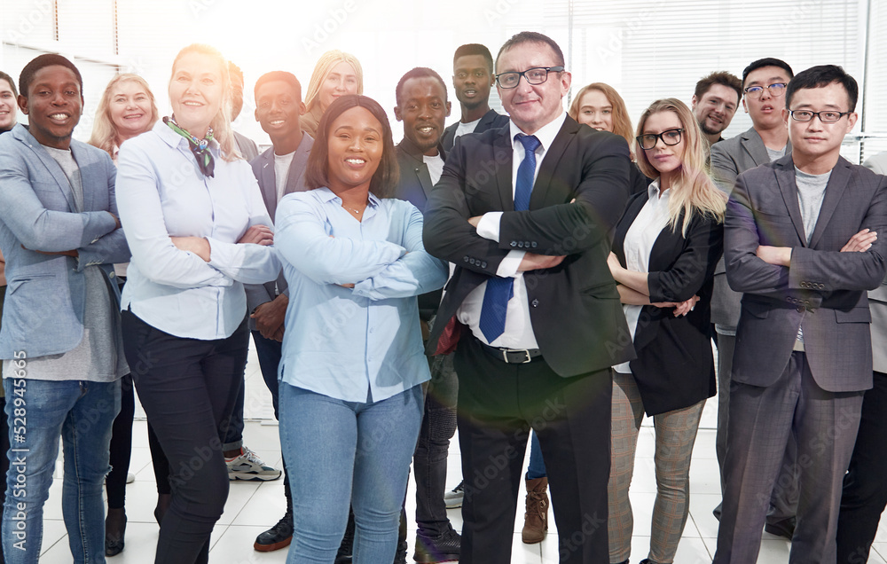 Group of successful multiethnic business people in full growth. Group of successful multiethnic business people in full growth.
