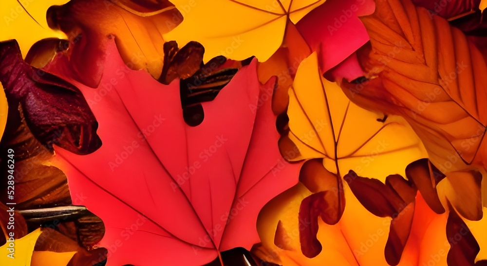Fototapeta premium Fall Autumn Colorful Leaves Background.