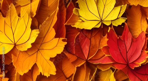 Fall Autumn Colorful Leaves Background.