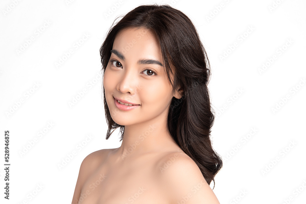 Beautiful young asian woman with clean fresh skin on white background, Face care, Facial treatment, Cosmetology, beauty and spa, Asian women portrait. Beautiful young asian woman with clean fresh skin on white background, Face care, Facial treatment, Cosmetology, beauty and spa, Asian women portrait.