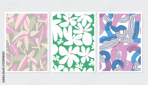 Vector flower and leaf illustration post card art poster