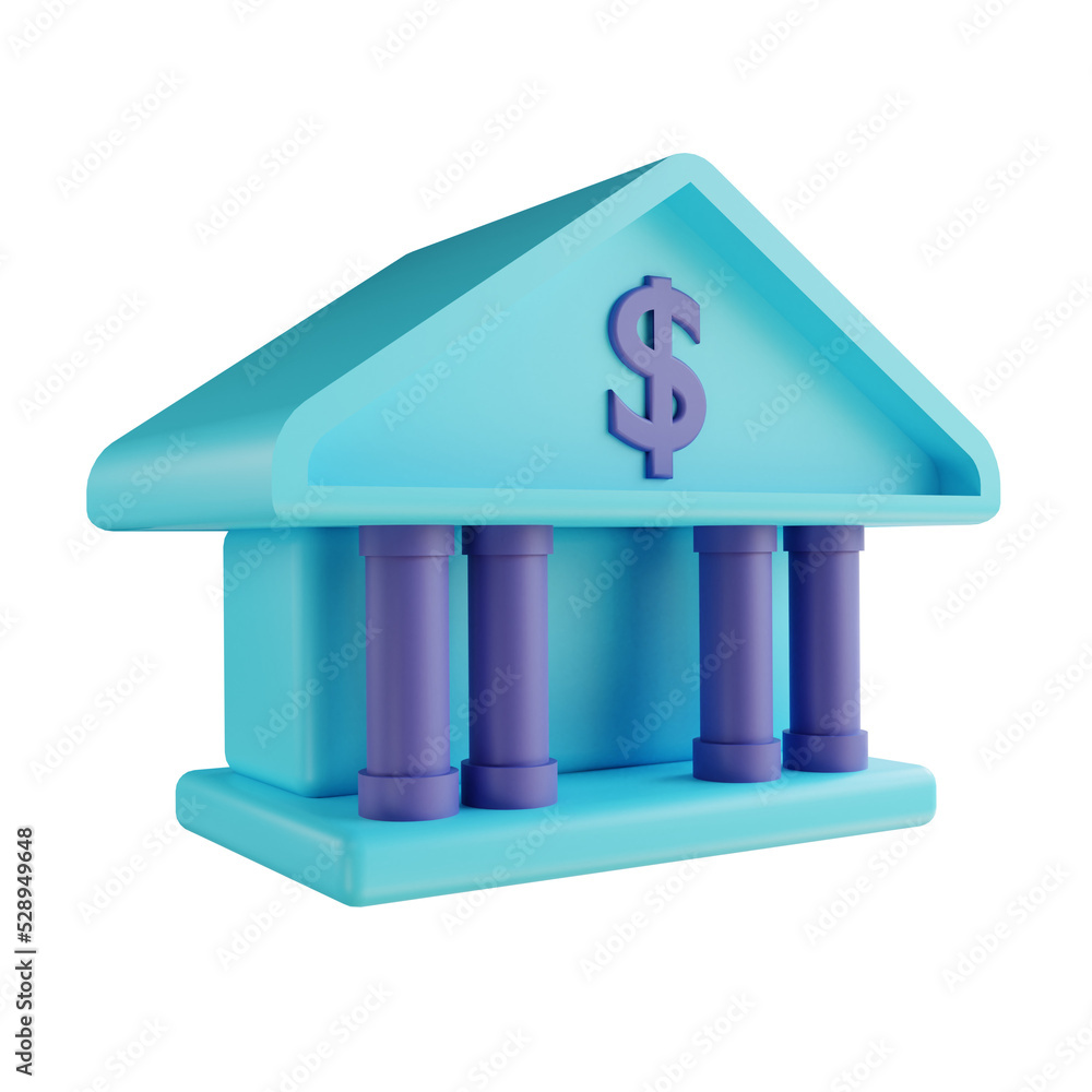 3D illustration bank 3D illustration bank