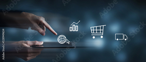 Фотография online shopping and safe shipping