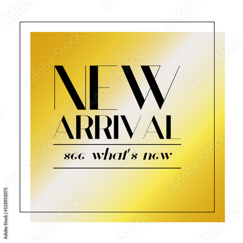 New Arrival sign over art subtle background vector illustration. photo