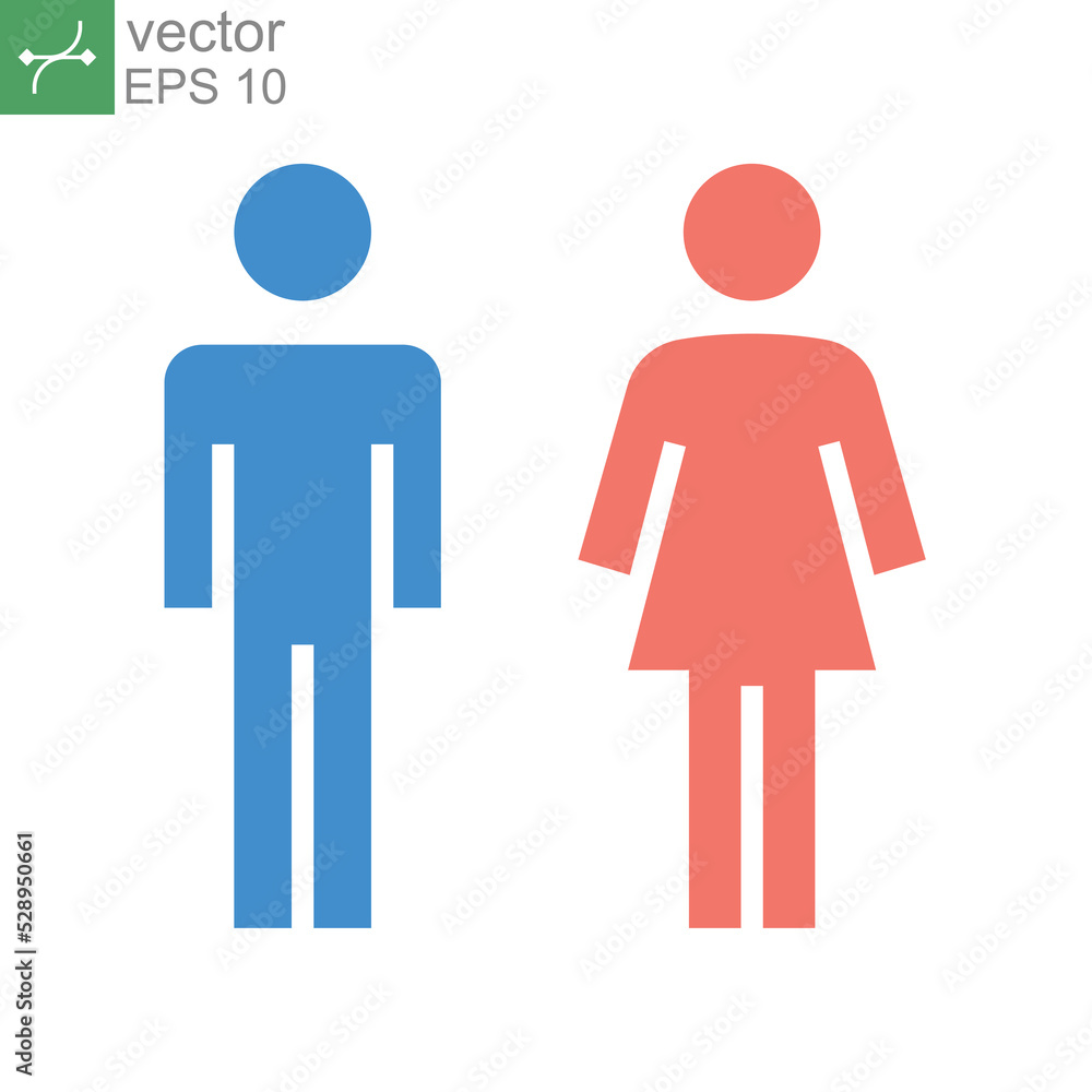 male and female icon, toilet, woman, people logo, flat style. Bathroom and restroom sign. Symbols of man and women. Partner gender logo. Vector illustration design on white background. EPS 10 male and female icon, toilet, woman, people logo, flat style. Bathroom and restroom sign. Symbols of man and women. Partner gender logo. Vector illustration design on white background. EPS 10