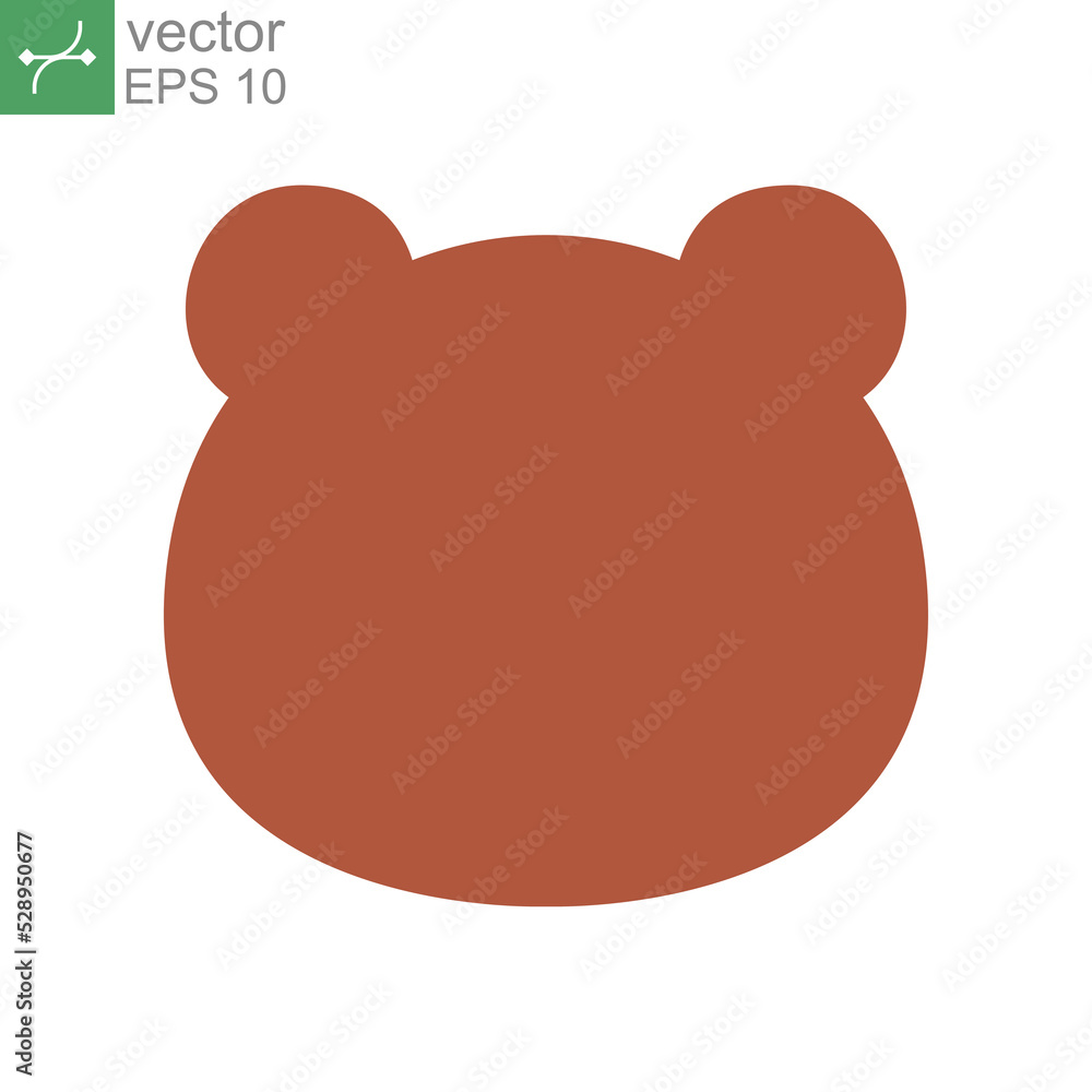 animal, bear head icon, shape, flat style. Teddy bear simple avatar character. Soft baby toy face logo for animal cat cartoon. Vector illustration. design on white background. EPS 10 animal, bear head icon, shape, flat style. Teddy bear simple avatar character. Soft baby toy face logo for animal cat cartoon. Vector illustration. design on white background. EPS 10