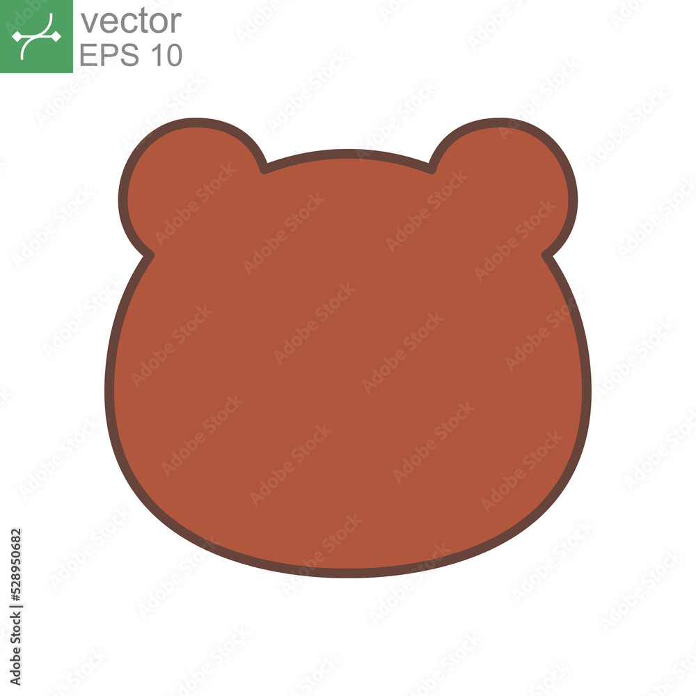 animal, bear head shape icon filled outline style. Teddy bear simple avatar character. Soft baby toy face logo for animal cat cartoon. Vector illustration. design on white background. EPS 10 animal, bear head shape icon filled outline style. Teddy bear simple avatar character. Soft baby toy face logo for animal cat cartoon. Vector illustration. design on white background. EPS 10