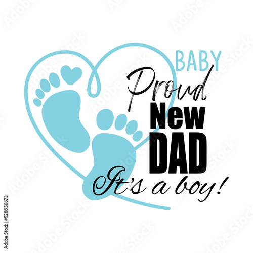 Proud new dad. Print vector illustration art.