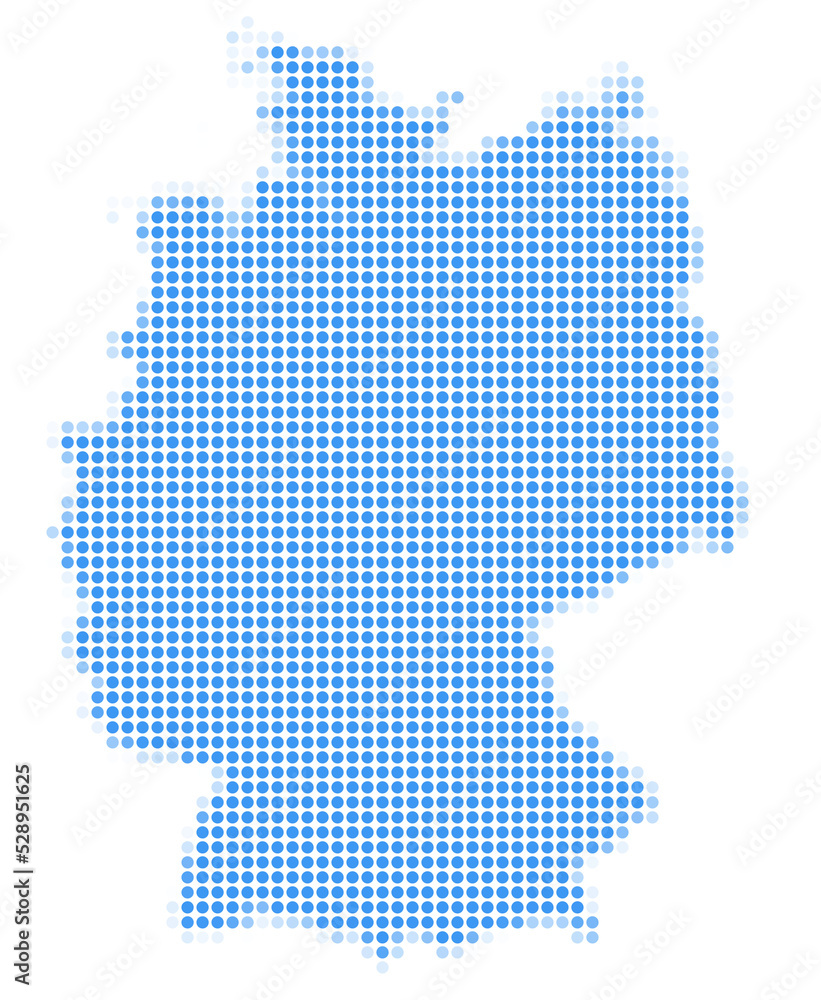 Dotted Geographical Map of Germany