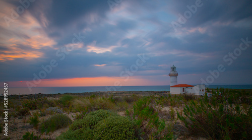 Polente Lighthouse is located at the westernmost edge of Bozcaada and was built in 1861. Polente light is 32 meters high and can send its light up to 15 nautical miles or 28 kilometers. photo