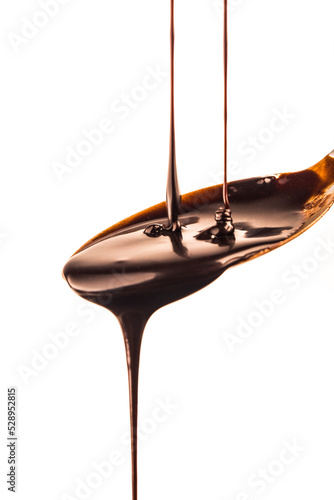 Delicious smooth chocolate sauce  flowing chocolate sauce