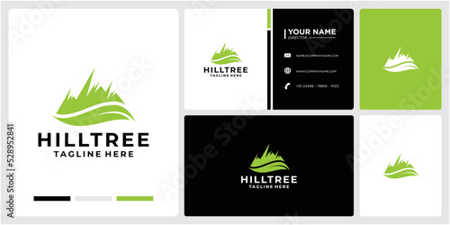 LOGO DESIGN COMBINATION TREE AND HILL ABSTRACT 7