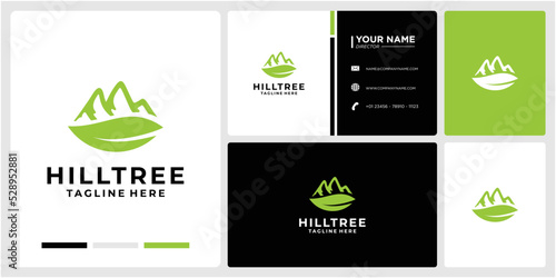 LOGO DESIGN LEAF AND MOUNTAIN ABSTRACT MODERN 1