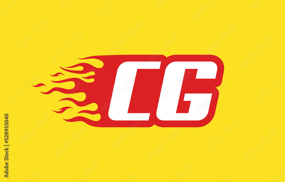 CG or C G fire logo vector design template. Speed flame icon letter for your project, company or application. CG or C G fire logo vector design template. Speed flame icon letter for your project, company or application.