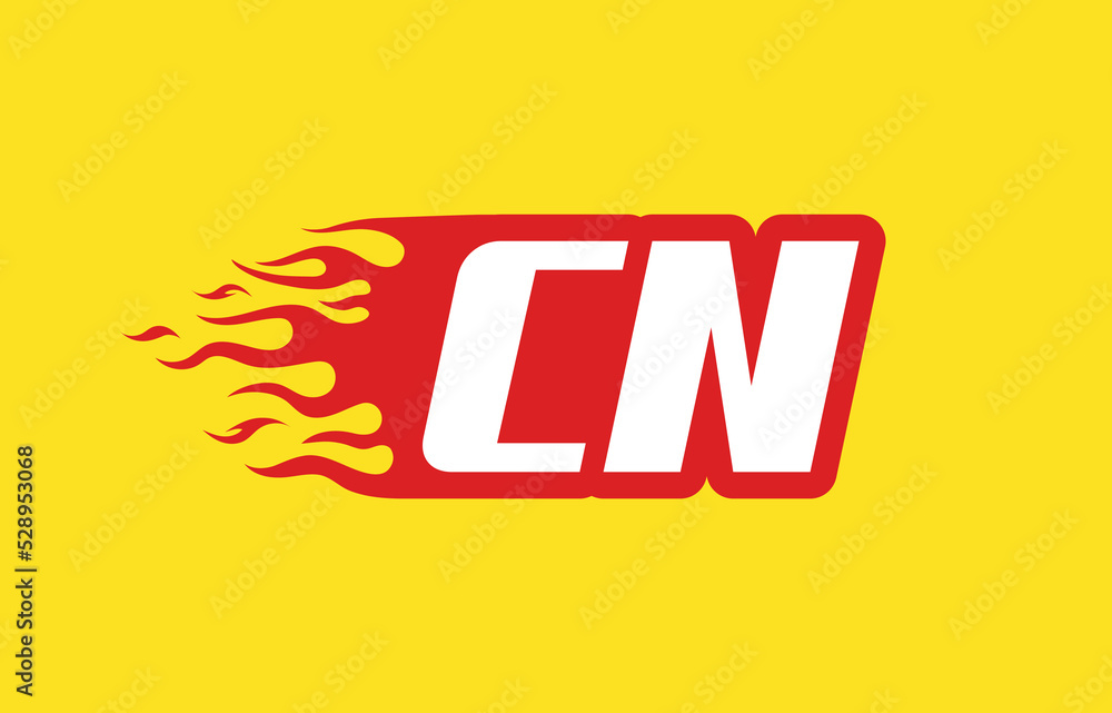 CN or C N fire logo vector design template. Speed flame icon letter for your project, company or application. CN or C N fire logo vector design template. Speed flame icon letter for your project, company or application.
