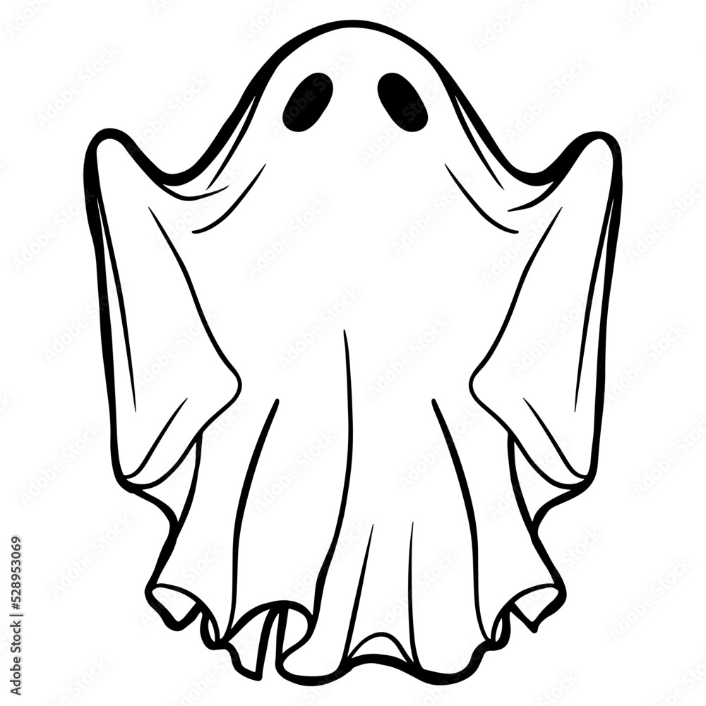 Retro Ghost Halloween design t-shirt design. Cute cartoon. vintage vector illustration Retro Ghost Halloween design t-shirt design. Cute cartoon. vintage vector illustration