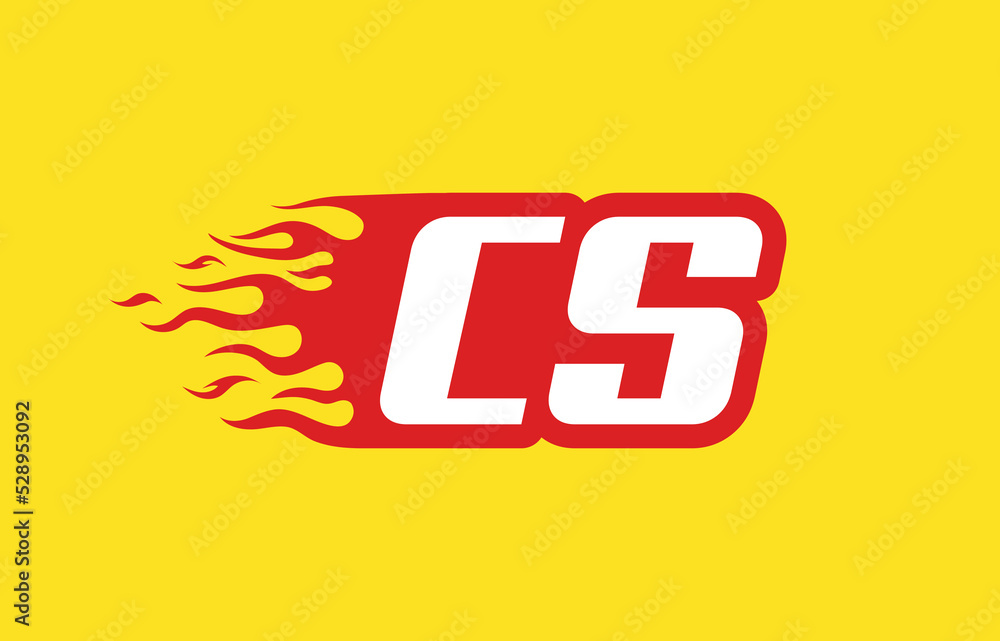 CS or C S fire logo vector design template. Speed flame icon letter for your project, company or application. CS or C S fire logo vector design template. Speed flame icon letter for your project, company or application.
