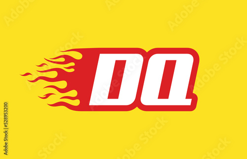 DQ or D Q fire logo vector design template. Speed flame icon letter for your project, company or application.