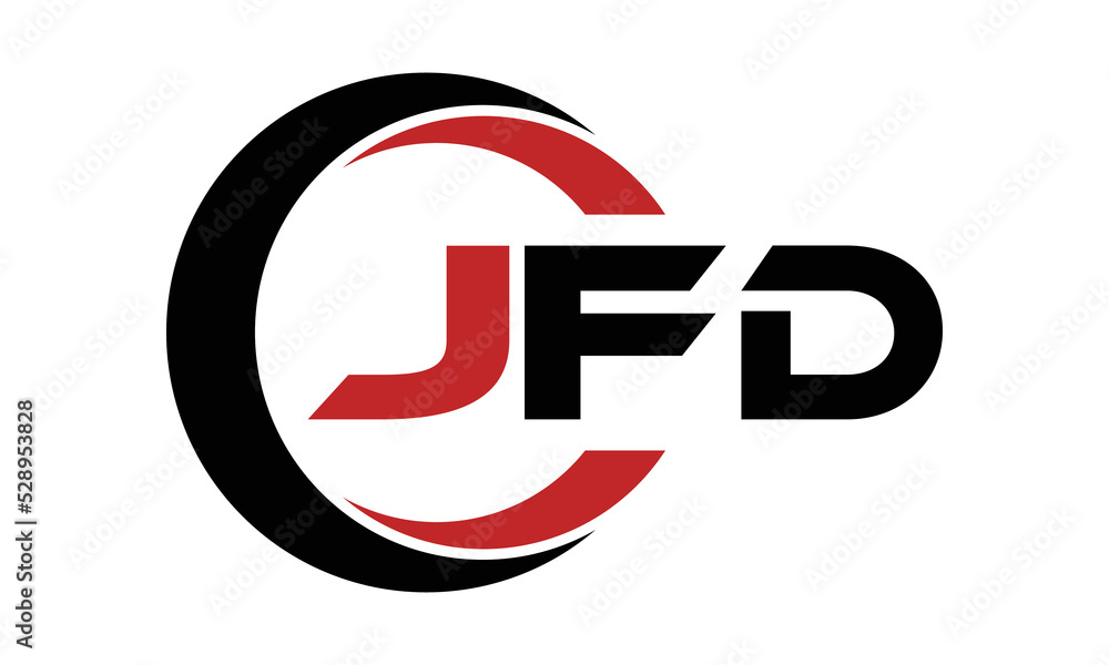 JFD three letter swoosh logo design vector template | monogram logo ...