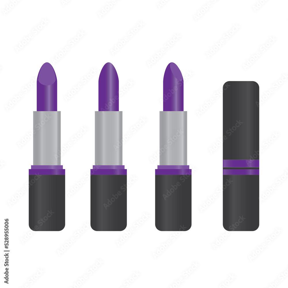 lip set of purple lipsticks on white background lip set of purple lipsticks on white background