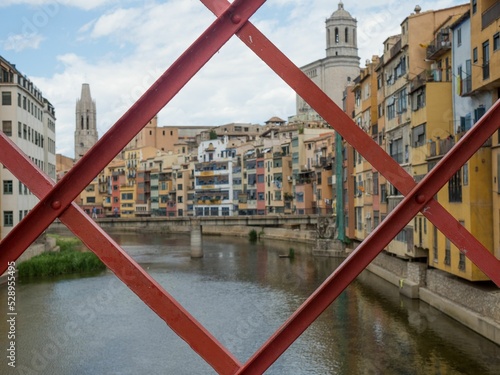 From the Pont de les Peixateries Velles bridge fence in Girona photo