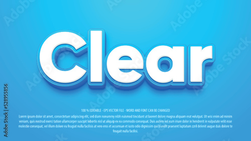 Clear 3d editable text effect photo