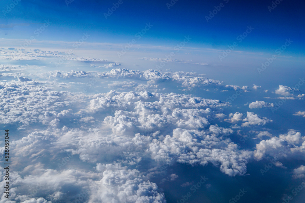 Fototapeta premium High above the clouds.The photo was taken from 10,000 meters high.