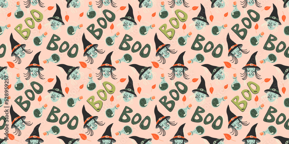 Halloween seamless hand drawn pattern.Vector spooky background Halloween seamless hand drawn pattern.Vector spooky background
